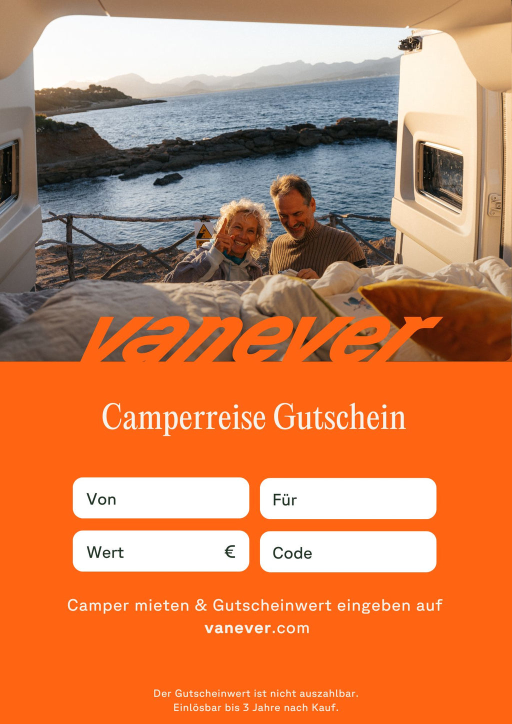 Vanever Campermiete Gutschein 10 € - 1.000 €