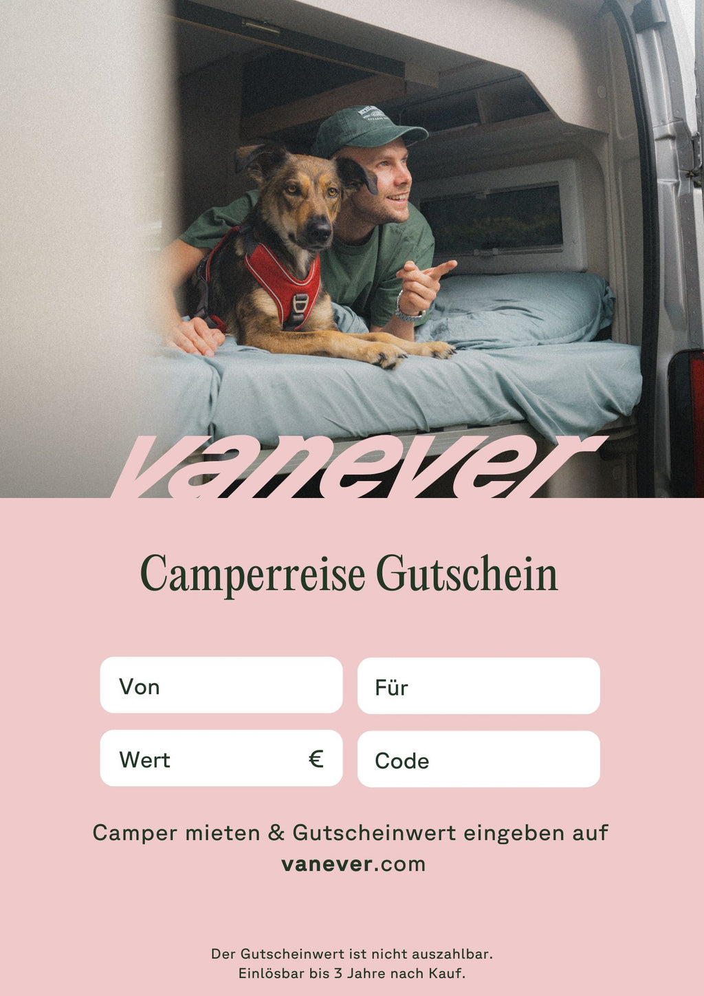 Vanever Campermiete Gutschein 10 € - 1.000 €