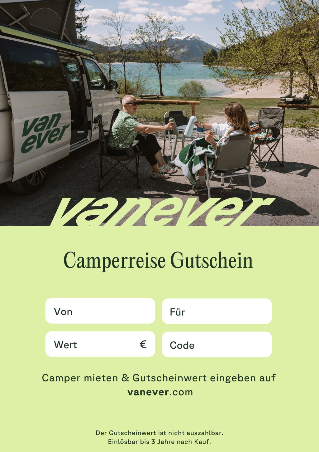 Vanever Campermiete Gutschein 10 € - 1.000 €