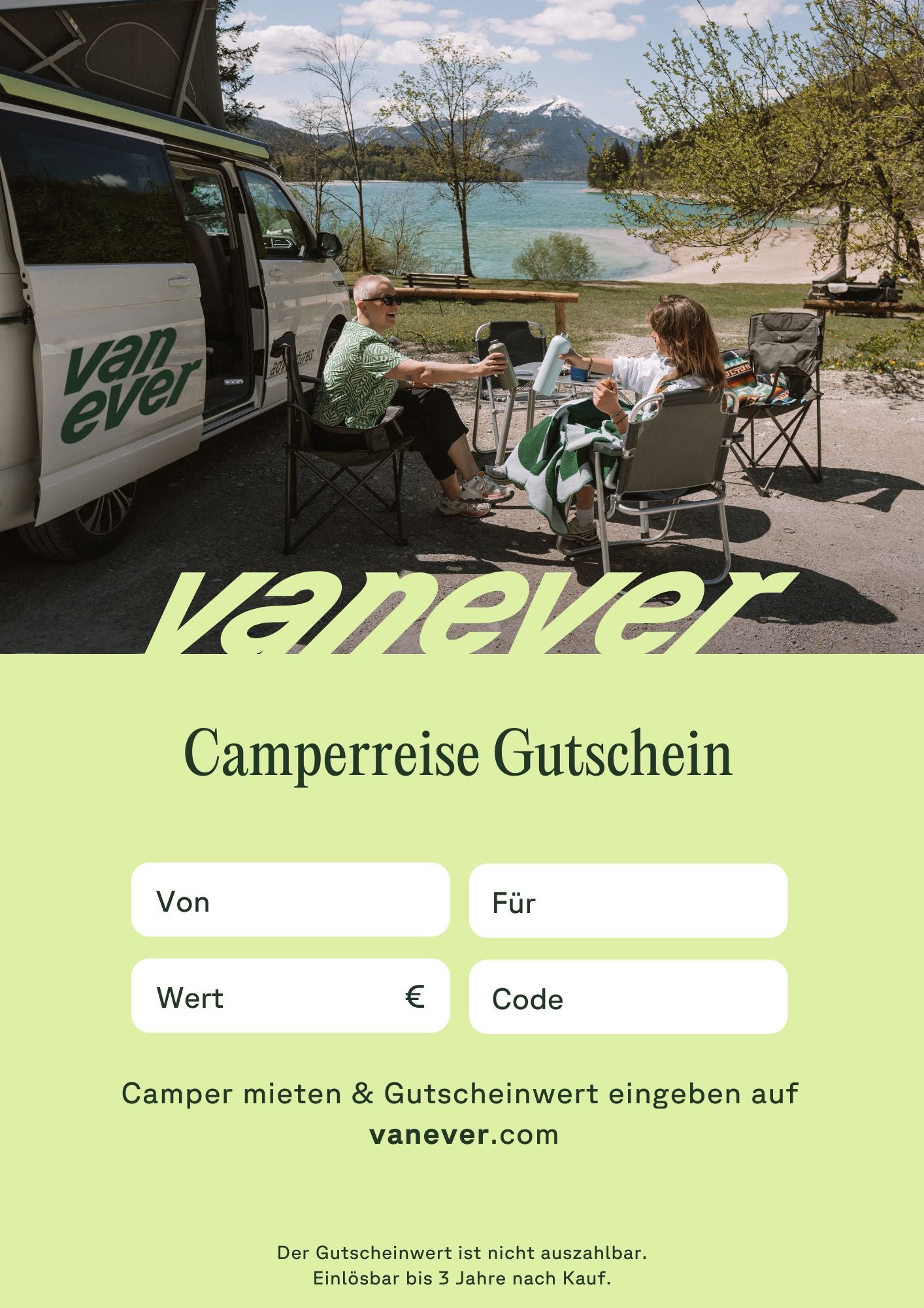 Vanever Campermiete Gutschein 10 € - 1.000 €